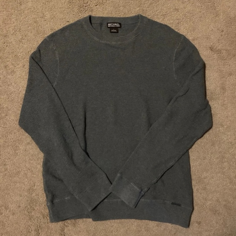 Michael Kors Gray Waffle Sweater L